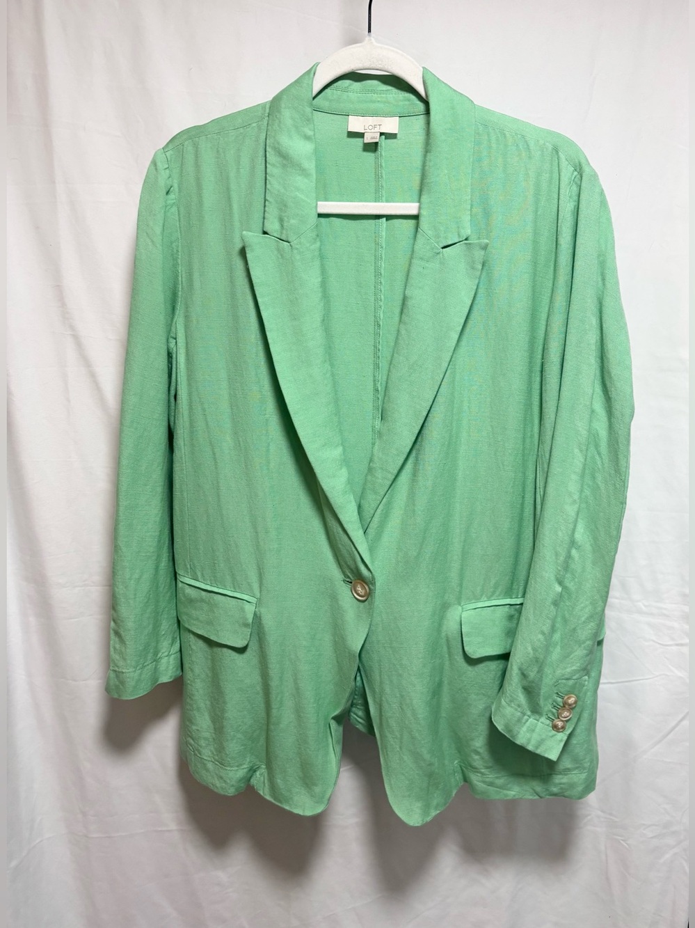 LOFT Mint Green linen blend Relaxed Blazer
